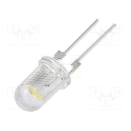 10 pcs : OSM5XA5B91R-150MA - LED, 5mm, white warm, 22000÷25000mcd, 90°, Front: convex, 3.3÷3.8V
