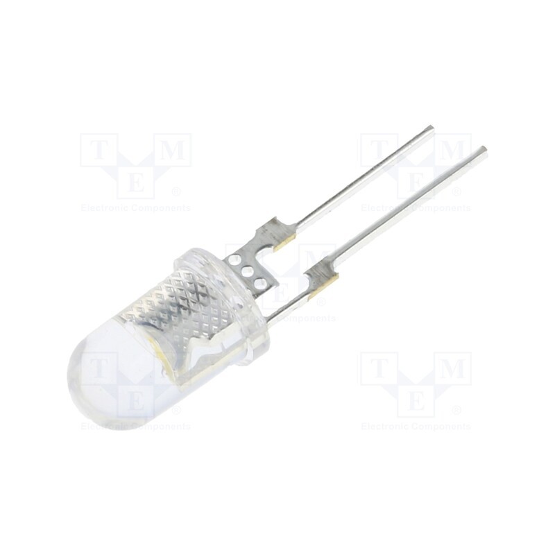 10 pcs : OSM5XA5141R-150MA - LED, 5mm, white warm, 43000÷50000mcd, 40°, Front: convex, 3.3÷3.8V
