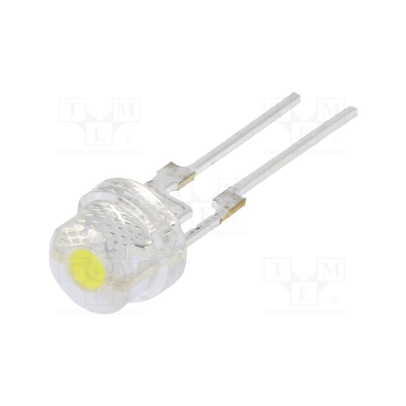 10 pcs : OSW4XA56E1R-150MA - LED, 5mm, white cold, 14400÷18000mcd, 35÷40lm, 140°, Front: convex