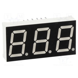 10 pcs : OPD-T5621UPG-BW - Display: LED, 7-segment, 14.2mm, 0.56', No.char: 3, green, 160mcd