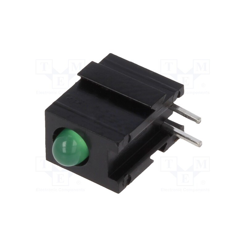 10 pcs : 2300.2080999999998 - LED, in housing, green, 2.8mm, No.of diodes: 1, 20mA, 40°, 10÷20mcd