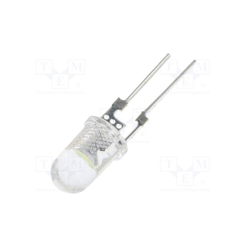 10 pcs : OSW4XA5141R-150MA - LED, 5mm, white cold, 50000÷60000mcd, 40°, Front: convex, 3.3÷3.8V