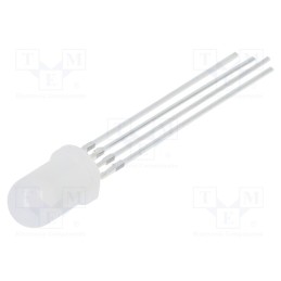 10 pcs : OSTAMC5A52A-VV - LED, 5mm, RGB, 50°, Front: convex, 3÷15V, No.of term: 4, Pitch: 1.25mm