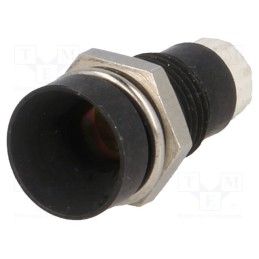 10 pcs : SMU1 089 - LED holder, 5mm, metal, concave, with plastic plug, black