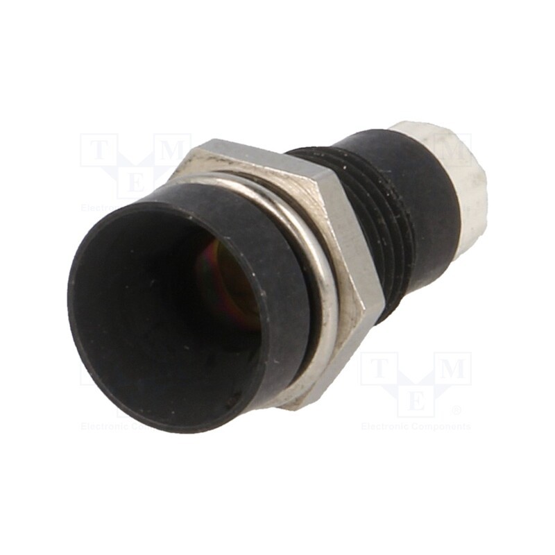 10 pcs : SMU1 089 - LED holder, 5mm, metal, concave, with plastic plug, black