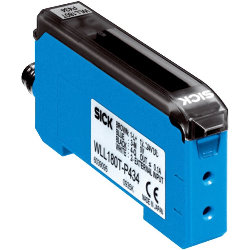 1 pcs - Sick Glass, Plastic Fibre Optic Sensor, PNP Output, IP50, 12 - 24 V dc