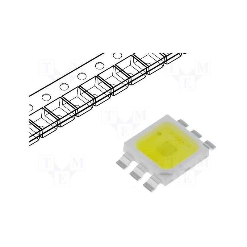 10 pcs : OSW4XAT3C1E - Power LED, white cold, 120°, 700mA, Pmax: 2.4W, P: 3W, 180÷200lm