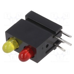 10 pcs : 1801.2731000000001 - LED, in housing, red/yellow, 2.8mm, No.of diodes: 2, 20mA, 60°