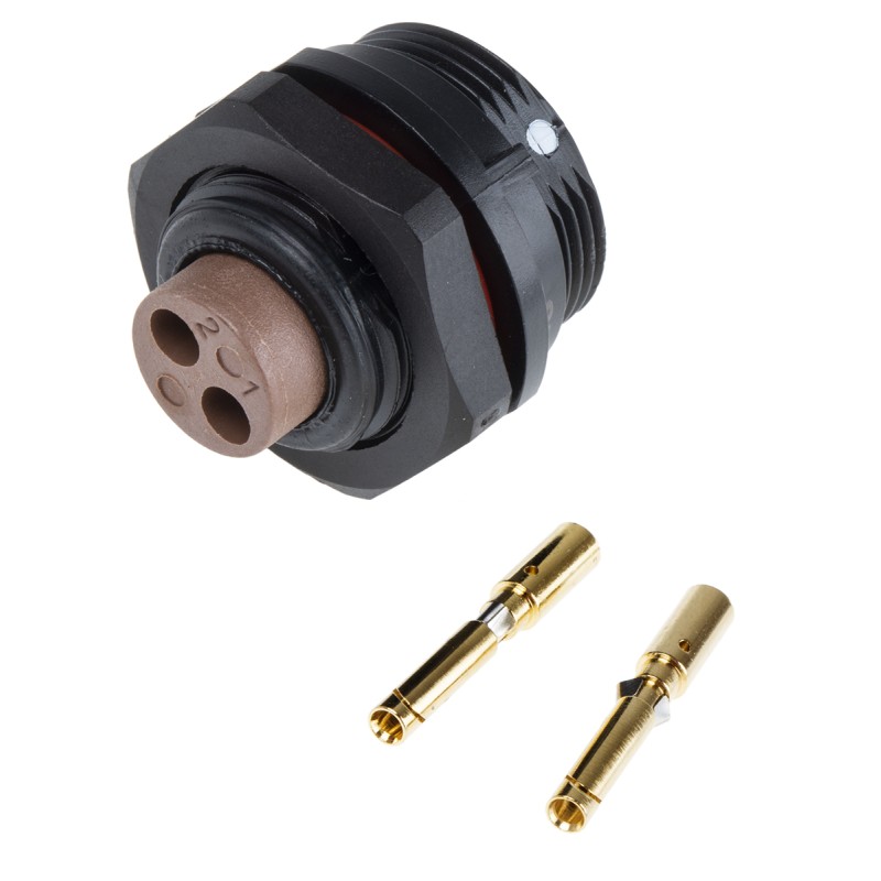 1 pcs - RS PRO Circular Connector, 2 Contacts, Panel Mount, Socket, Female, IP68