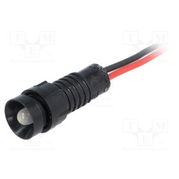 10 pcs : LW-D5-220DC - Indicator: LED, recessed, white, 220VDC, Ø11mm, IP40, leads 300mm