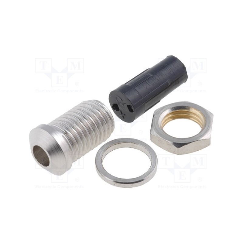 10 pcs : PLED-30 NICKEL PLATE - LED holder, 3mm, nickel, convex, with plastic plug