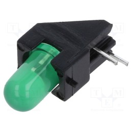 10 pcs : 2350.8031000000001 - LED, in housing, green, 5mm, No.of diodes: 1, 20mA, 60°, 15÷30mcd