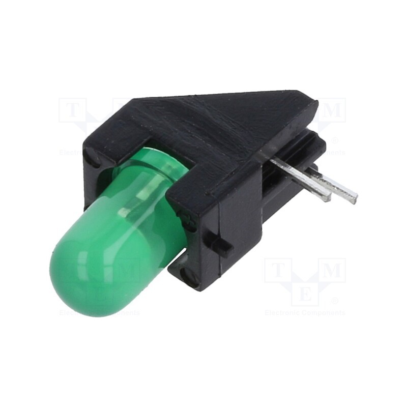 10 pcs : 2350.8031000000001 - LED, in housing, green, 5mm, No.of diodes: 1, 20mA, 60°, 15÷30mcd