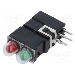 10 pcs : 1401.2831000000001 - LED, in housing, red/green, 3.9mm, No.of diodes: 2, 20mA, 60/40°
