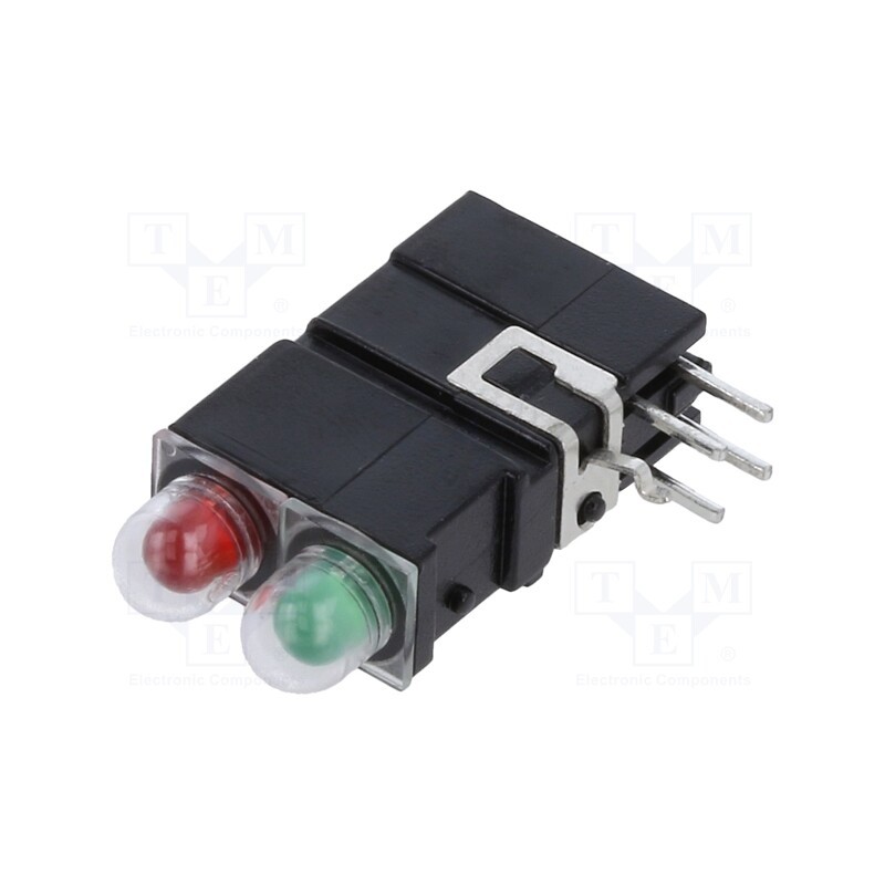 10 pcs : 1401.2831000000001 - LED, in housing, red/green, 3.9mm, No.of diodes: 2, 20mA, 60/40°