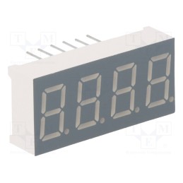 10 pcs : FYQ-3641AUHR-21 - Display: LED, 7-segment, 9.2mm, 0.36', No.char: 4, red, 30÷60mcd