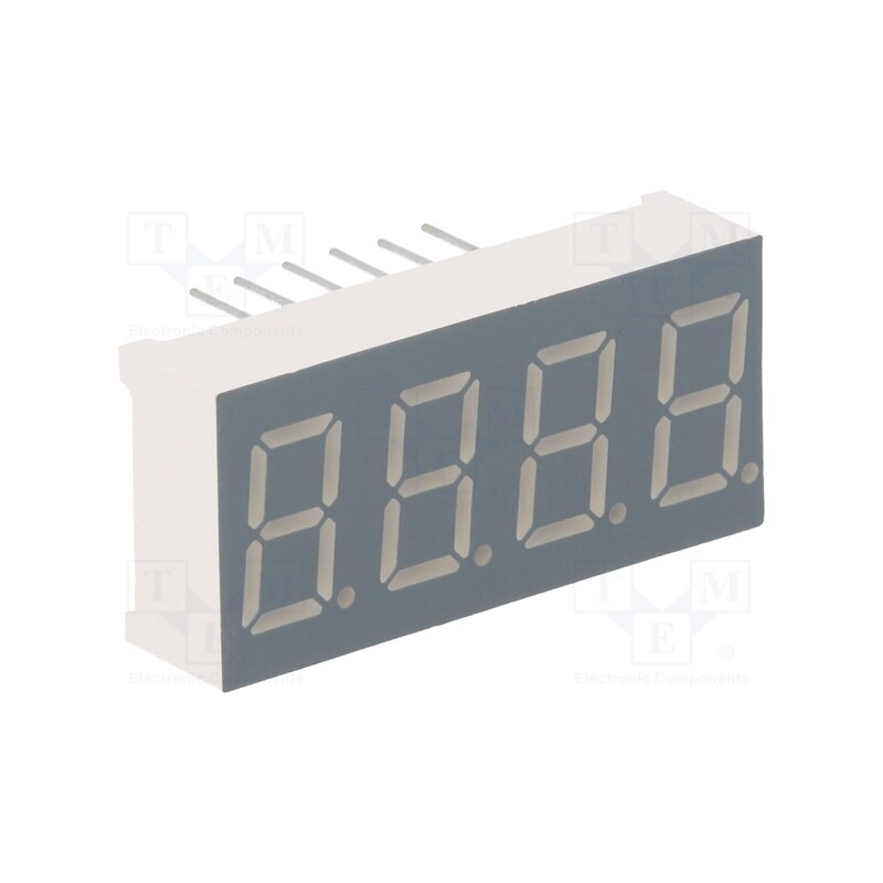 10 pcs : FYQ-3641AUHR-21 - Display: LED, 7-segment, 9.2mm, 0.36', No.char: 4, red, 30÷60mcd