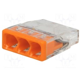 20 pcs : 2273-203 - Quick splice, 2273, spring clamp, 0.5÷2.5mm2, 450V, 24A, orange