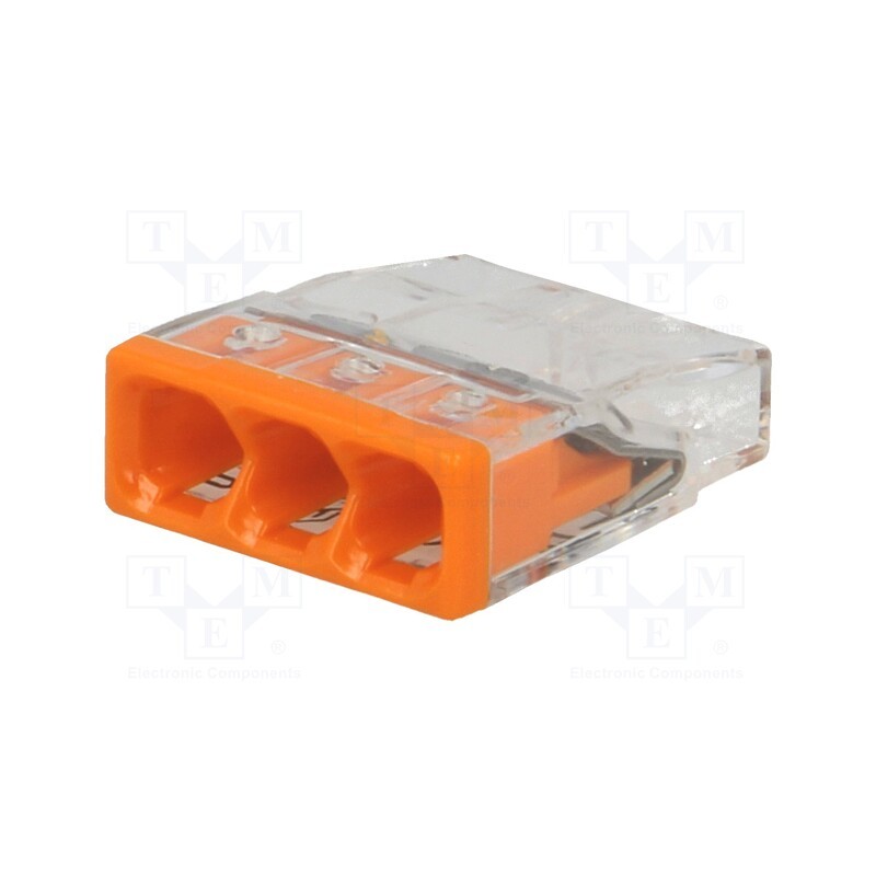 20 pcs : 2273-203 - Quick splice, 2273, spring clamp, 0.5÷2.5mm2, 450V, 24A, orange