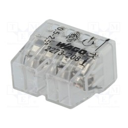 20 pcs : 2273-208 - Quick splice, 2273, spring clamp, 0.5÷2.5mm2, 450V, 24A, grey