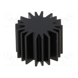 10 pcs : SK58515SA - Heatsink, LED, Ø: 20mm, H: 15mm, 6.3K/W, black