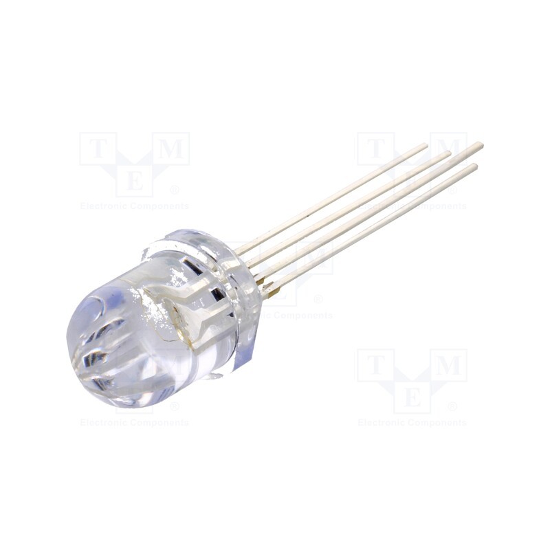 10 pcs : OSTAMA8131A - LED, 8mm, RGB, 30°, Front: convex, 1.8÷2.6/2.9÷3.6/2.9÷3.6V, round
