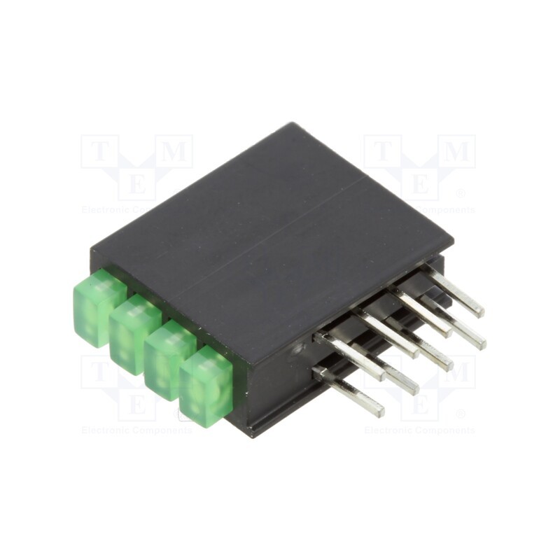 10 pcs : H480CGDL - LED, in housing, green, No.of diodes: 4, 2mA, Lens: diffused, 100°
