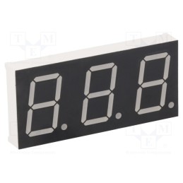 10 pcs : KW3-801CVB - Display: LED, 7-segment, 20.32mm, 0.8', No.char: 3, red, 45÷90mcd