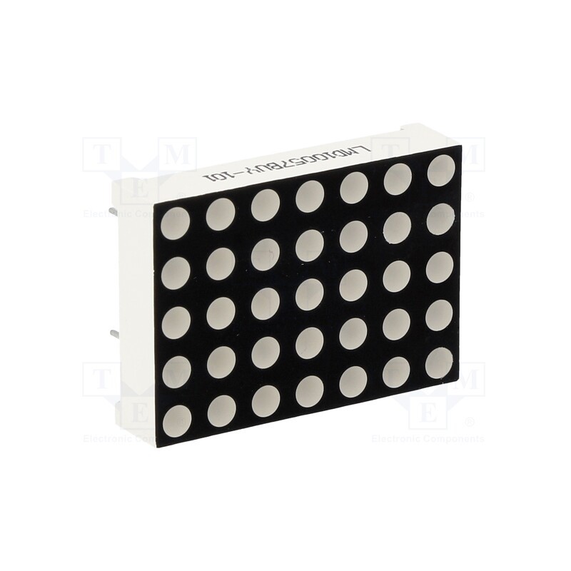10 pcs : LMD10057BUY-101-01 - Display: LED, matrix, 5x7, yellow, 96mcd, anode, 27.94x19.96mm