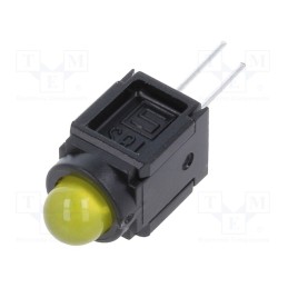 10 pcs : 35.126199999999997 - LED, in housing, yellow, 5mm, No.of diodes: 1, 30mA, Lens: yellow