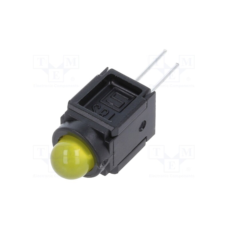 10 pcs : 35.126199999999997 - LED, in housing, yellow, 5mm, No.of diodes: 1, 30mA, Lens: yellow