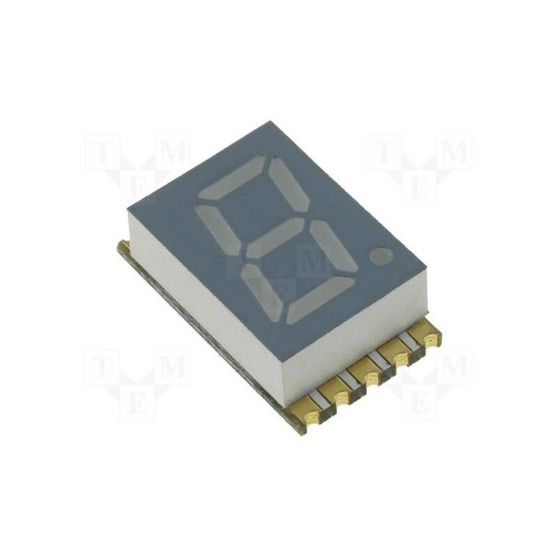 10 pcs : KCSA02-105 - Display: LED, 7-segment, 5.08mm, 0.2', No.char: 1, red, 8÷30mcd, SMD