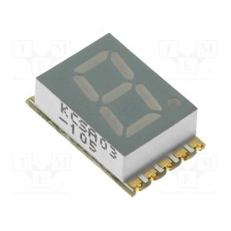 10 pcs : KCSA03-105 - Display: LED, 7-segment, 7.62mm, 0.3', No.char: 1, red, 8÷27mcd, SMD