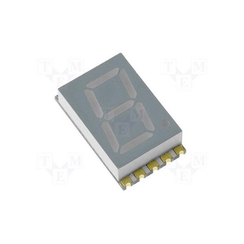 10 pcs : KCSA04-107 - Display: LED, 7-segment, 10.16mm, 0.4', No.char: 1, yellow, anode