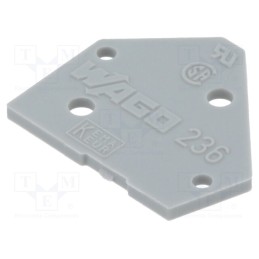 50 pcs : 236-100 - End piece, grey, 236
