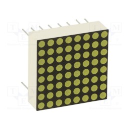10 pcs : OSL640781-AW - Display: LED, matrix, 8x8, white, 100mcd, 20x20mm, 2.9÷3.4V