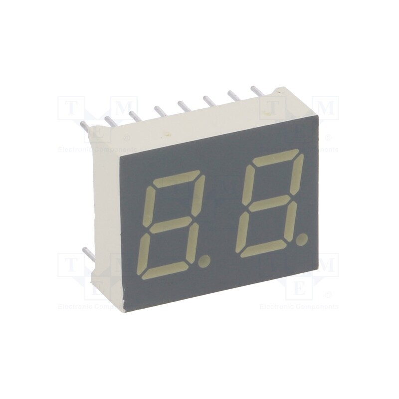 10 pcs : DA04-11EWA - Display: LED, 7-segment, 10mm, 0.4', No.char: 2, red, 1.9÷4.7mcd