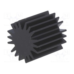 10 pcs : SK58520SA - Heatsink, LED, Ø: 20mm, H: 20mm, black