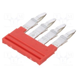 10 pcs : 2460800000 ZQV 4N/4 RD - Comb bridge, ways: 4, red, A series