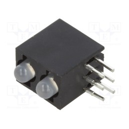 10 pcs : H280CBC - LED, in housing, red,green, 3mm, No.of diodes: 2, 20mA, 40°, 2÷2.6V