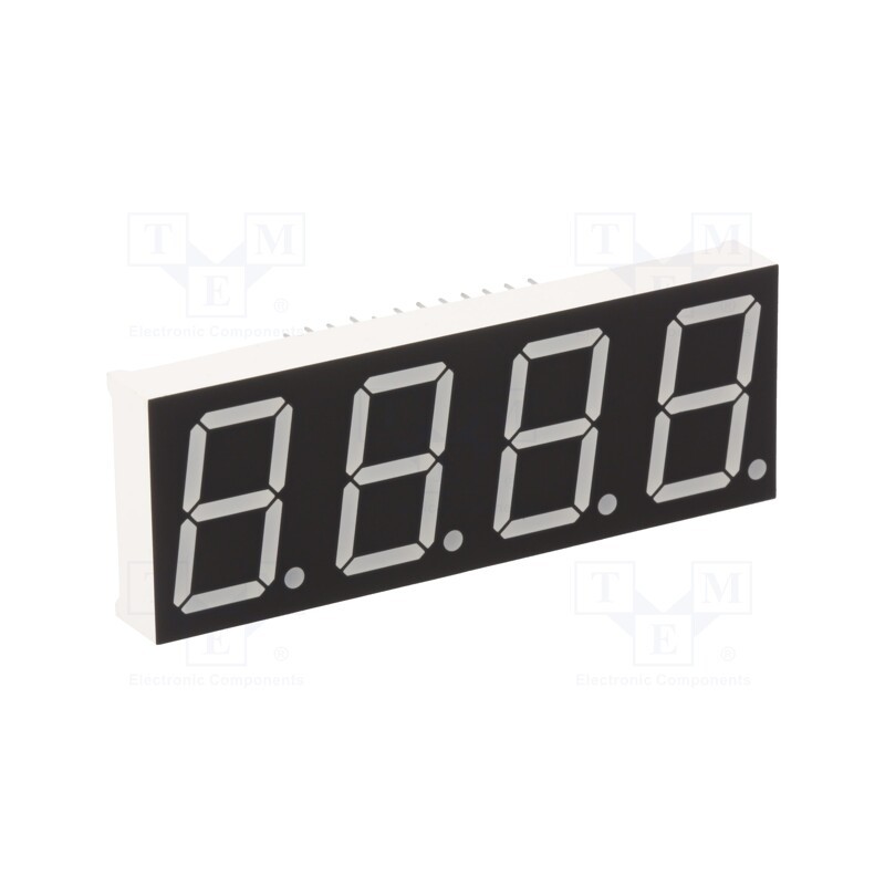 10 pcs : KW4-801AVB - Display: LED, 7-segment, 20.4mm, 0.8', No.char: 4, red, 45÷90mcd