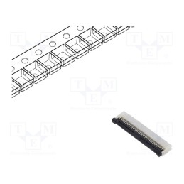 10 pcs : ZIF0536DH-CF25 - Connector, PIN: 36, ZIF FFC, 0.5mm, Type: bottom contacts