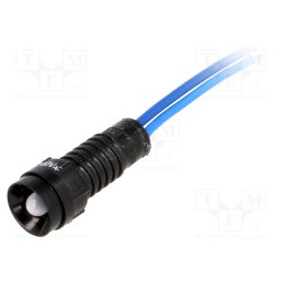 10 pcs : LB-D5-230AC - Indicator: LED, recessed, blue, 230VAC, Ø11mm, IP40, leads 300mm