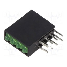 10 pcs : H485CGDL - LED, in housing, green, 1.8mm, No.of diodes: 4, 2mA, Lens: diffused