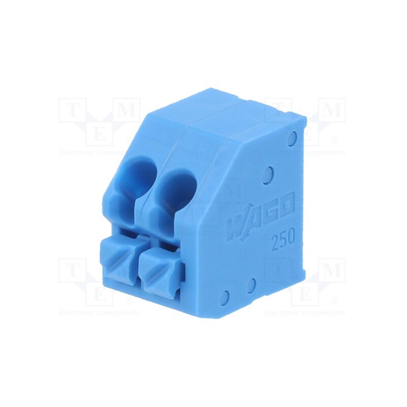10 pcs : 250-102/000-006 - PCB terminal block, angled 45°, 3.5mm, ways: 2, on PCBs, terminal
