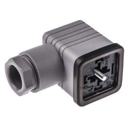 1 pcs - Hirschmann GDM 3P+E DIN 43650 A, Female Solenoid Valve Connector, 250 V ac/dc Voltage