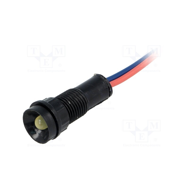 10 pcs : LY-D5-12AC/DC - Indicator: LED, recessed, yellow, 12VDC, 12VAC, Ø11mm, IP40, plastic