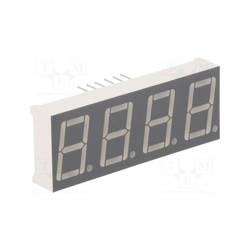 10 pcs : FYQ-5641AUHR-21 - Display: LED, 7-segment, 14.2mm, 0.56', No.char: 4, red, 30÷60mcd