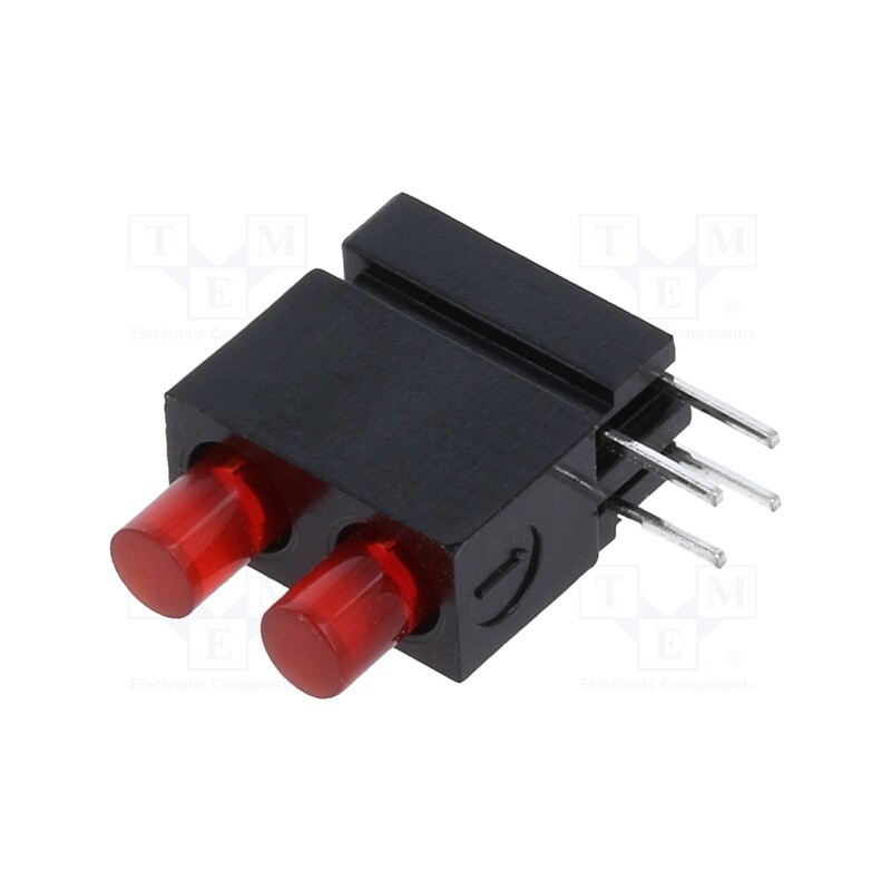 10 pcs : 1801.2236 - LED, in housing, red, 3mm, No.of diodes: 2, 20mA, Lens: red,diffused