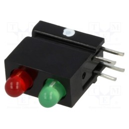 10 pcs : 1801.8233 - LED, in housing, red/green, 3mm, No.of diodes: 2, 2mA, 60°